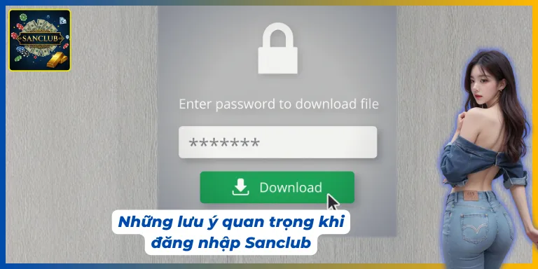 Khi thực hiện Sanclub đăng nhập cần chú ý một số vấn đề